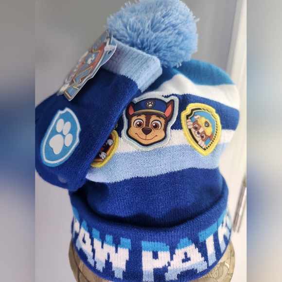 Paw Patrol Blue Knit Beanie and Mittens Set - Picture 5 of 6